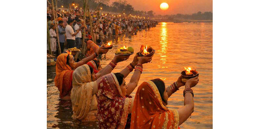 आस्था और भक्ति का अद्भुत संगम, छठ व्रतियों ने अस्ताचलगामी सूर्य को दिया अर्घ्य